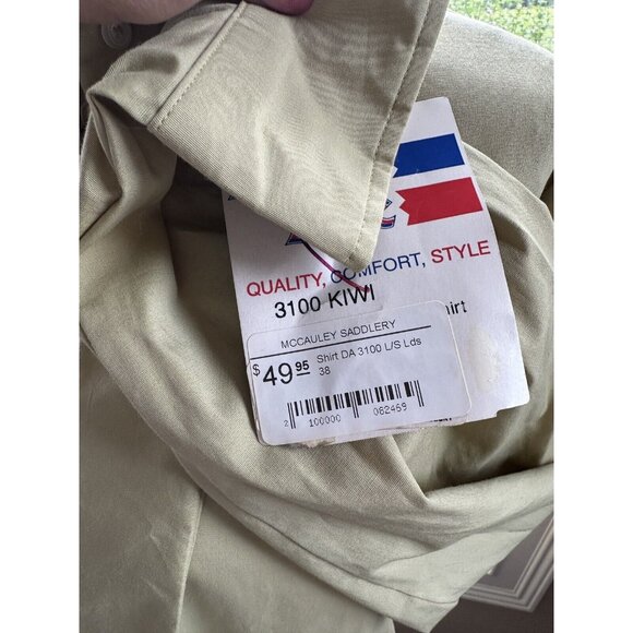 NWT Devon-Aire Equestrian Riding Show Shirt w/ Collars, Size 38, Yellow Green‎ - Picture 3 of 5